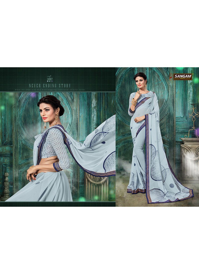 Sangam Miss India Latest Casual Wear Designer  Printed Georgette Saree Collection